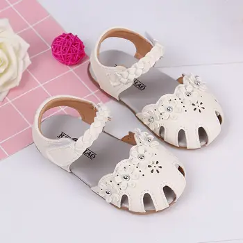 

Kids Baby Girl Soft Sole Shoes Anti-slip Convenient Sandals Prewalkers Floral Design Kids Shoes