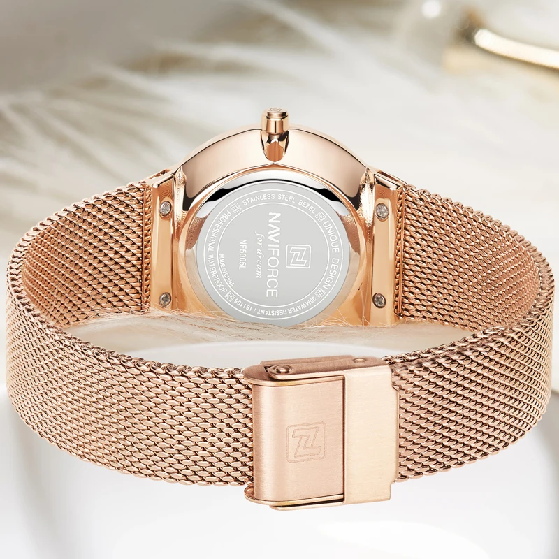 NAVIFORCE Топ люксовый бренд женские часы Женская мода аналоговые Кварцевые часы Женские Простые повседневные наручные часы Relogio Feminino