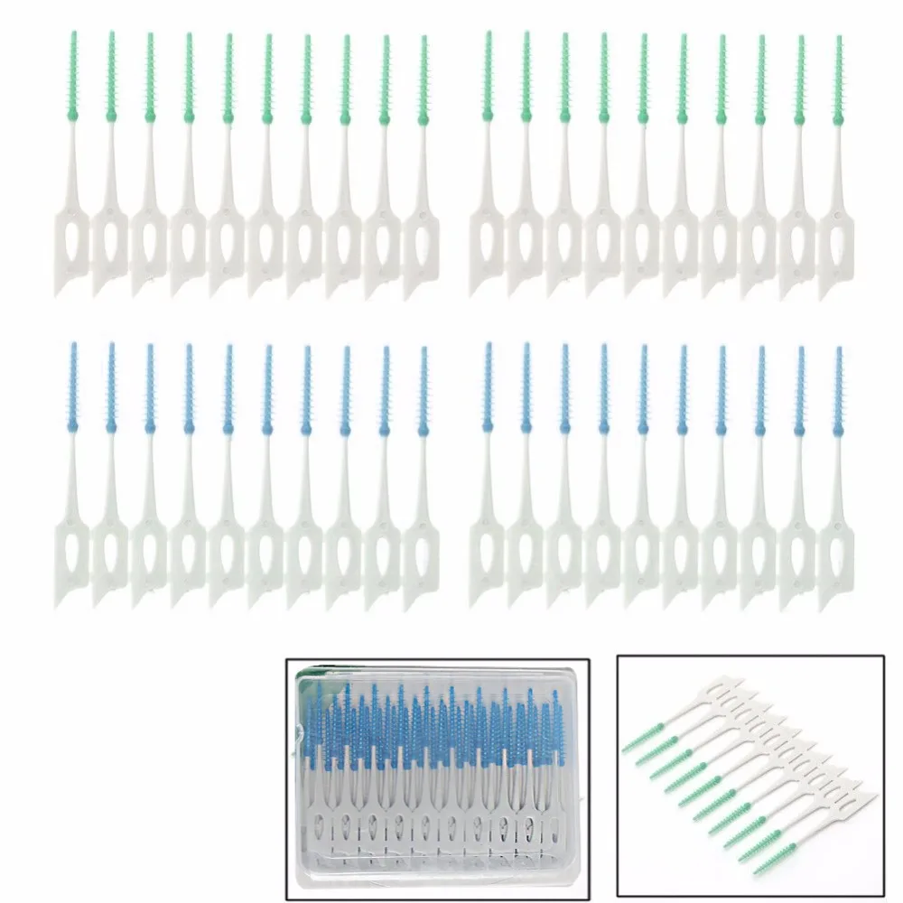 

Soft Clean Between Interdental Floss Brushes Random Color Oral Care Tool 40 PCS/Pack Elastic Massage Gums Toothpick Pro