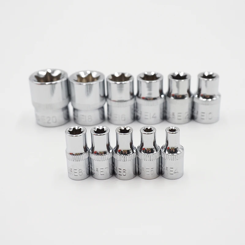 Набор торксов Torx Star 11 шт. 1/4 дюйма 3/8 тип e розетки E4 E5 E6 E7 E8 E10 E12 E14 E16 E18 E20 ручные