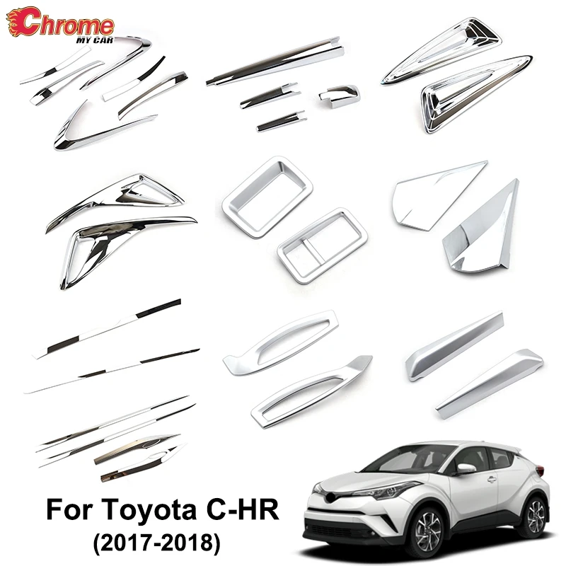 Для Toyota C HR CHR 2017 2018 2019 Хромированная передняя и задняя противотуманная фара