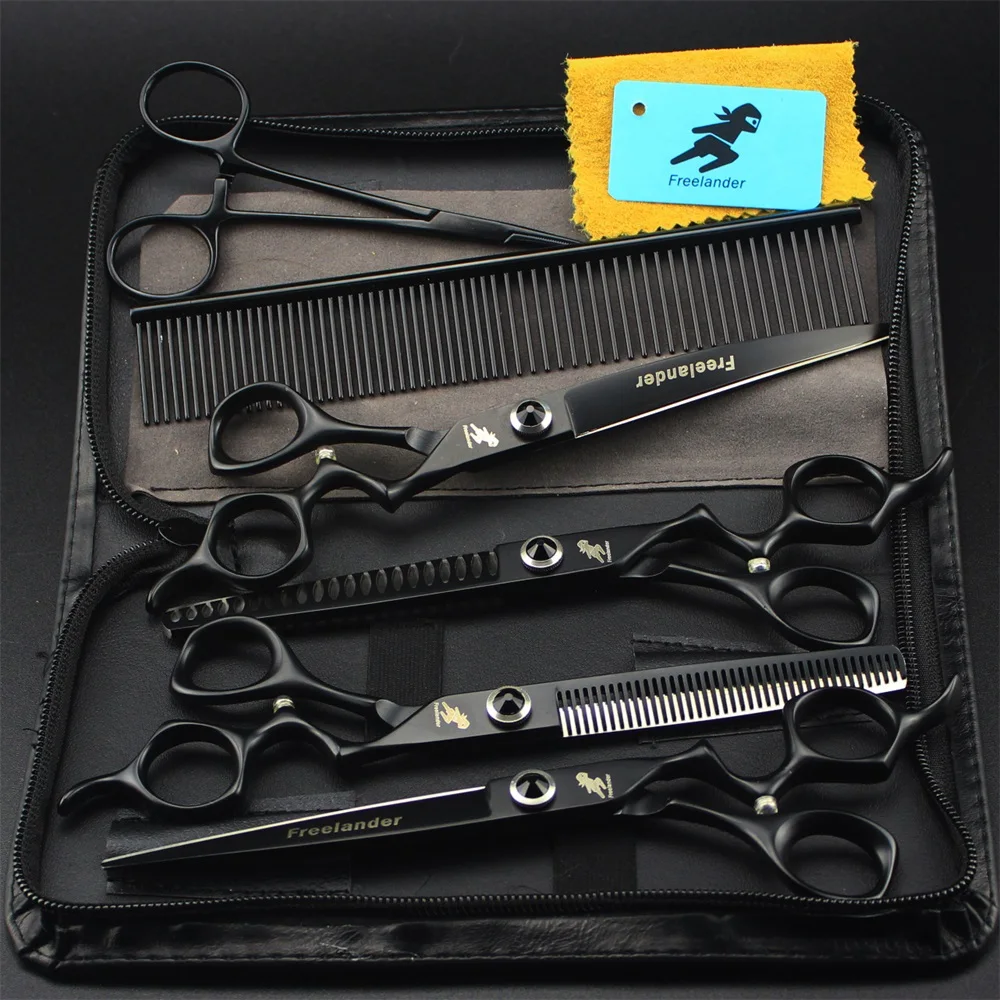 

Top Quality Japan 440C Pet Scissors Dog Grooming Dog Shears Hair Cutter Straight Thinning Curved Scissors