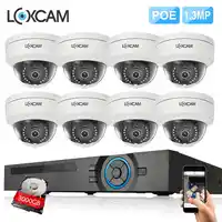 LOXCAM h.265 + 8CH CCTV システム POE NVR キット 8 × 960 1080P 1.3MP セキュリティ IP66 で/屋外バンダル IP カメラビデオ監視カメラ