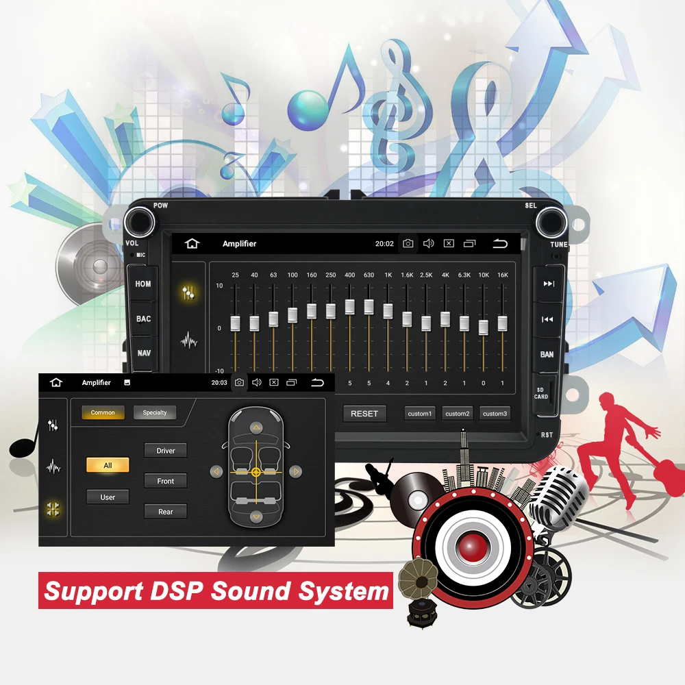Flash Deal Bonroad Android 9.0 Car Multimedia Player For volkswagen tiguan  Golf Passat Tiguan Polo Caddy Car Radio GPS Navigation 5