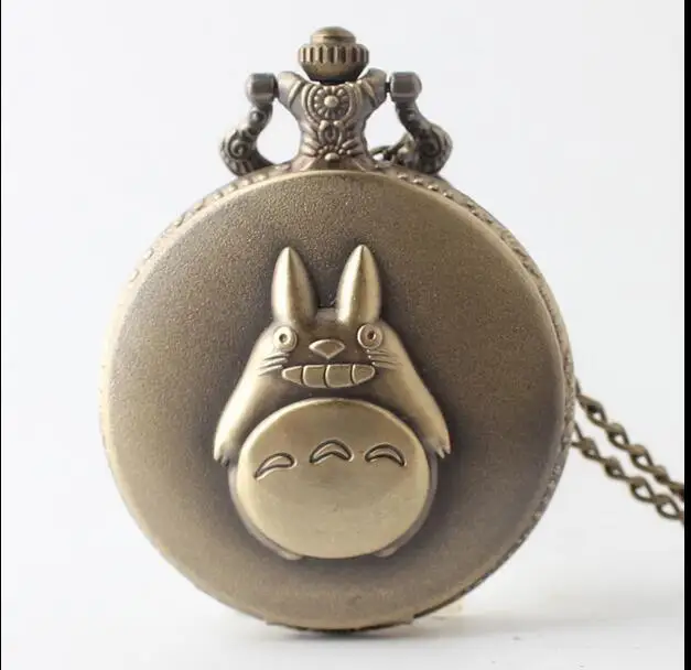 

Vintage Totoro Japanese Animated Film Movie Totoro Dial Quartz Pocket Watch Necklace Men Women Boy Girl Pocket Fob Watch