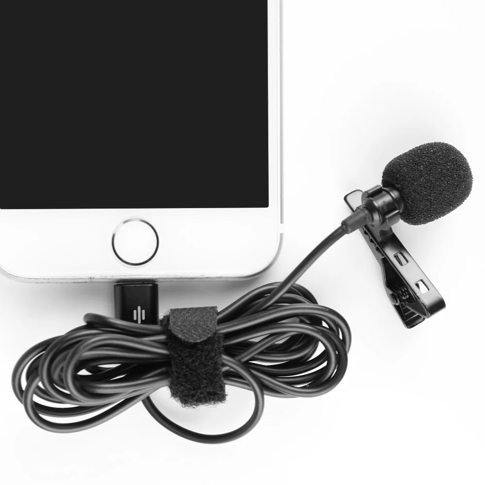 Lavalier конденсаторный микрофон YC LM10 1 5 м линейный аудио видео Запись для iPhone X Xs Xr 8 7 6