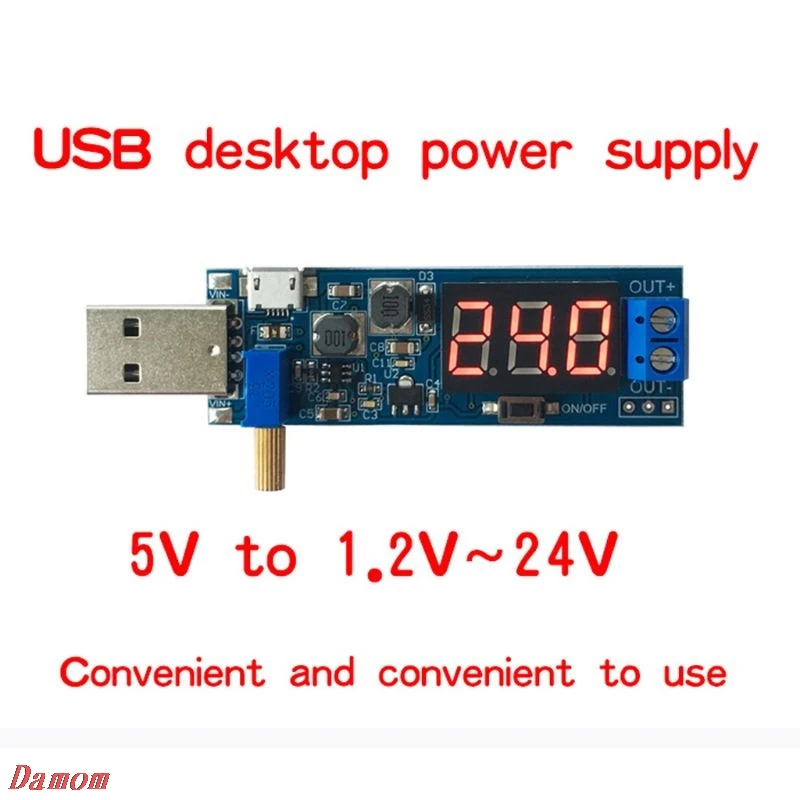 

DC-DC 5V to 1.2V-24V USB Step UP/Down Power Supply Module Adjustable Converter XinP