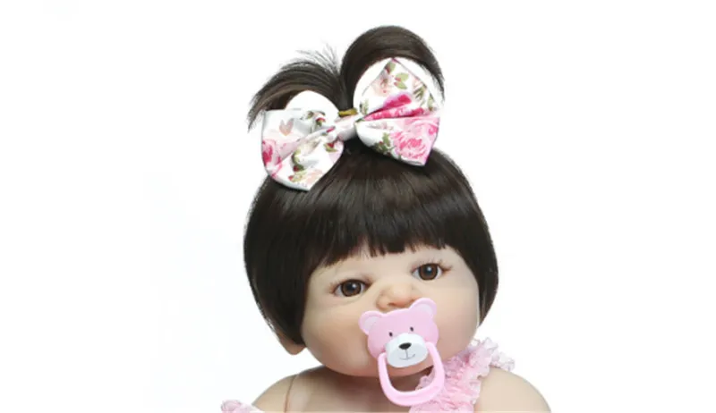 NPK Reborn Doll парик для волос черный прямой короткий парик для младенца Reborn Girl Sticked Hair парик для DIY различных Reborn Doll Toys - Цвет: doll hair