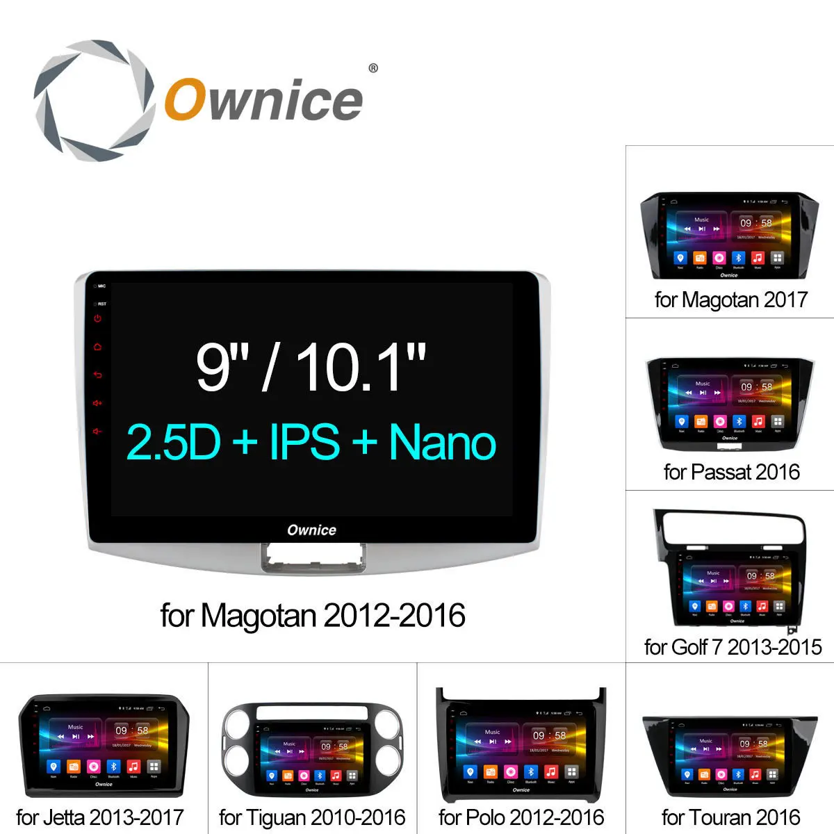 

10.1"/9" Android Unit Car Radio DVD Multimedia player GPS Navigator For VW Magotan POLO PASSAT Golf 7/R/GTE Tiguan Touran Jetta