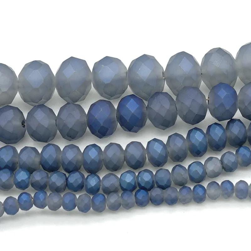

2017 new Rondelle Faceted Crystal Glass Loose Spacer Scrub Beads 3/4/6/8/10mm DIY