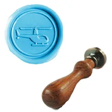 Mdlg Винтаж вертолет Индивидуальный Логотип свадебные приглашения Воск уплотнительное штамп палисандр ручки комплект