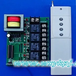 

Wholesale! 220V 4CH Wireless Fixed Code Remote Controls and high power Remote Control Switches