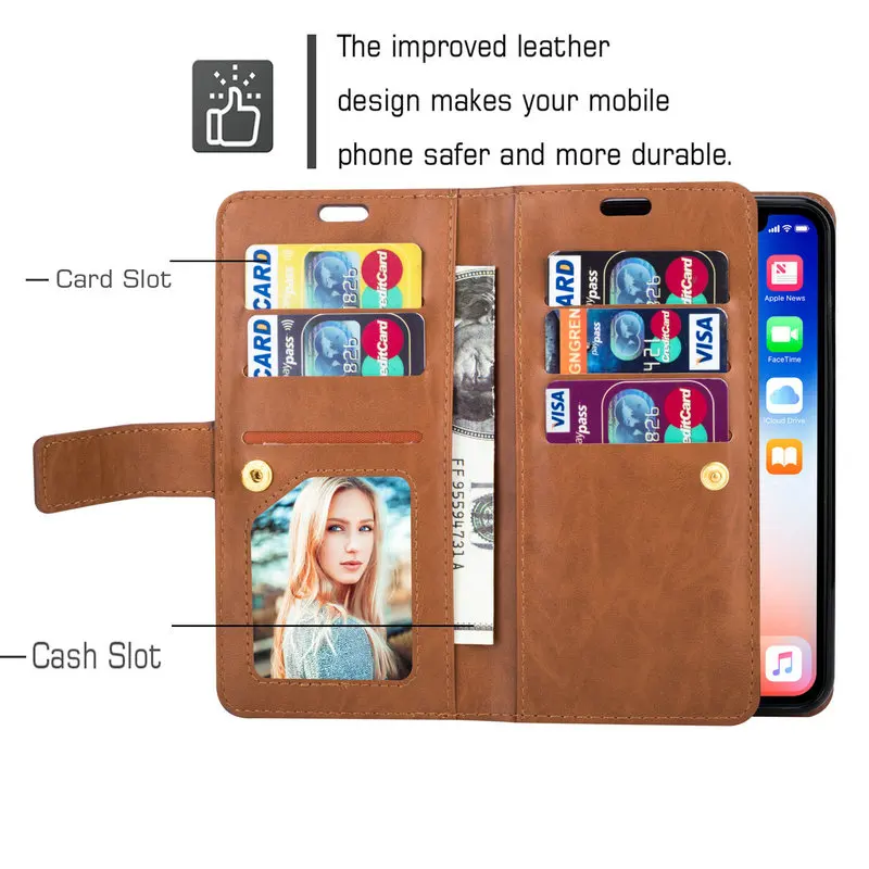Huawei Mate 20 Pro Case Funda Huawei Mate 20 Lite Case P30 Lite Luxury Flip Cover Zipper Wallet for Huawei P30 Pro Case P20 Lite