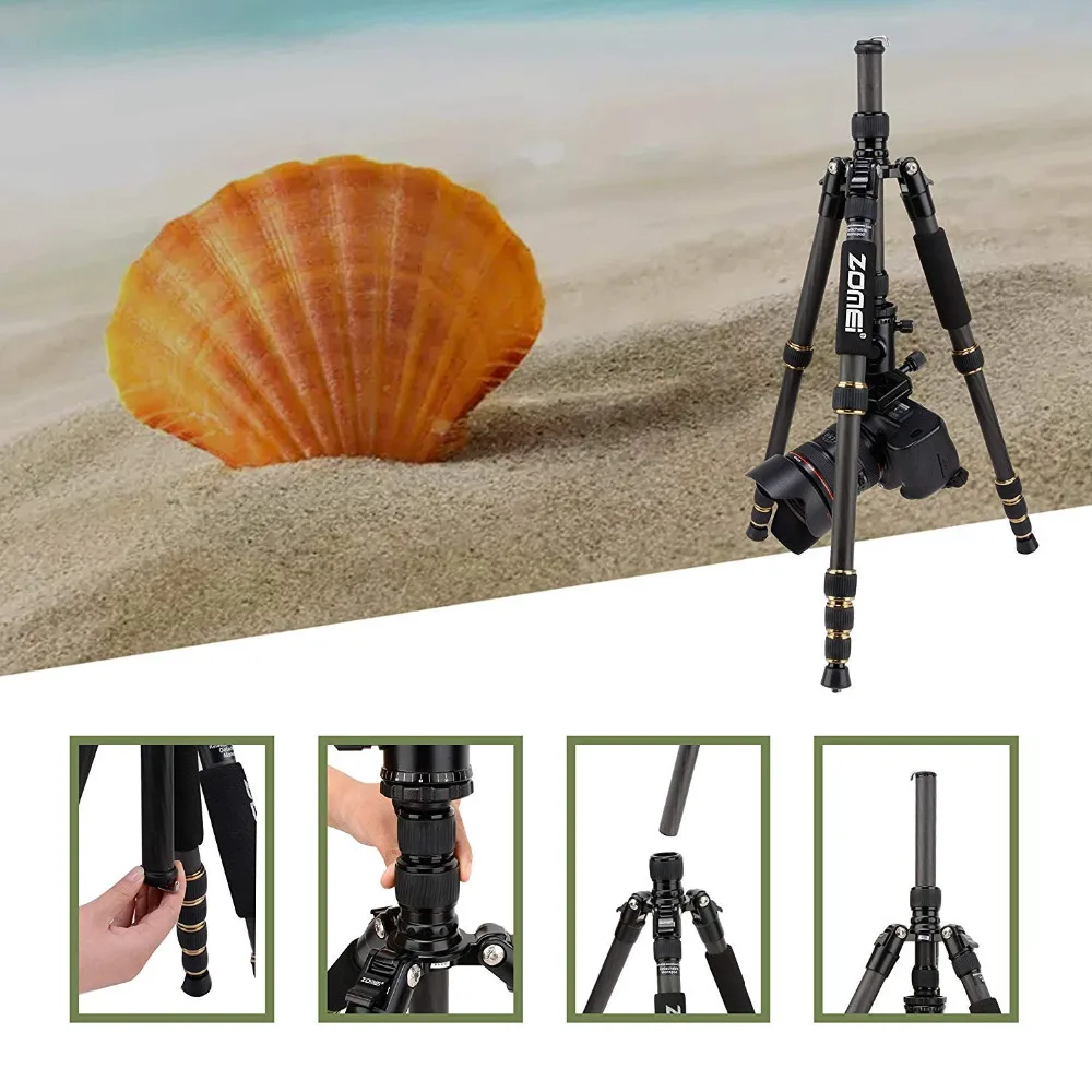  ZOMEI Z699C/Z669C Professional Tripod Monopod Portable Travel Camera Stand with Ball Head Carry Bag