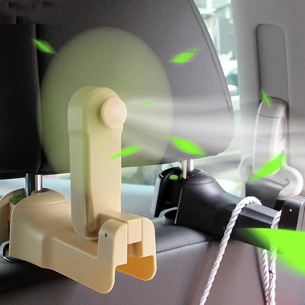 

360 Degrees Rotate Multi-function Fan Hook Universal Car Rear Seat Bracket Hook USB Charging Creative Hidden Small Car Fan