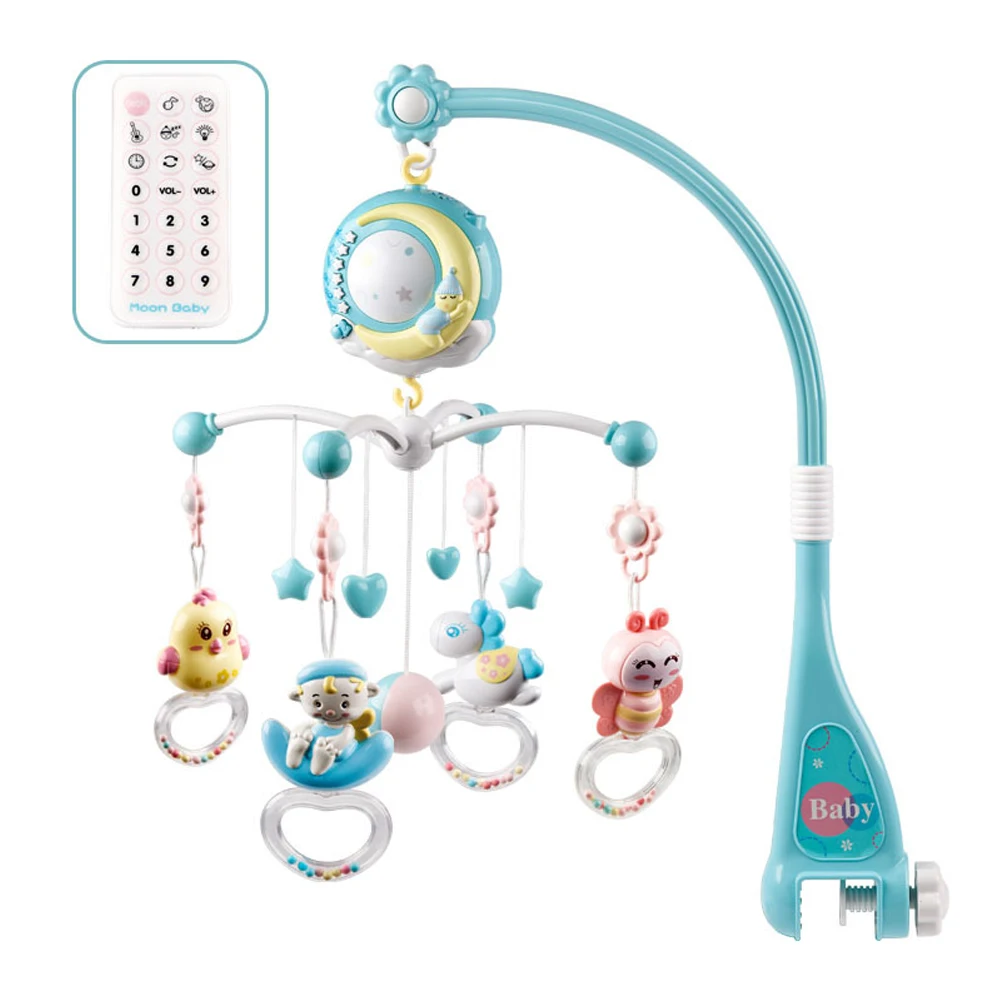 

0-18 Months Play Educational Projection Timing Crib Bed Bell Rotating Comfort Toy Baby Rattle Stroller Music Box Hanging Mobiles