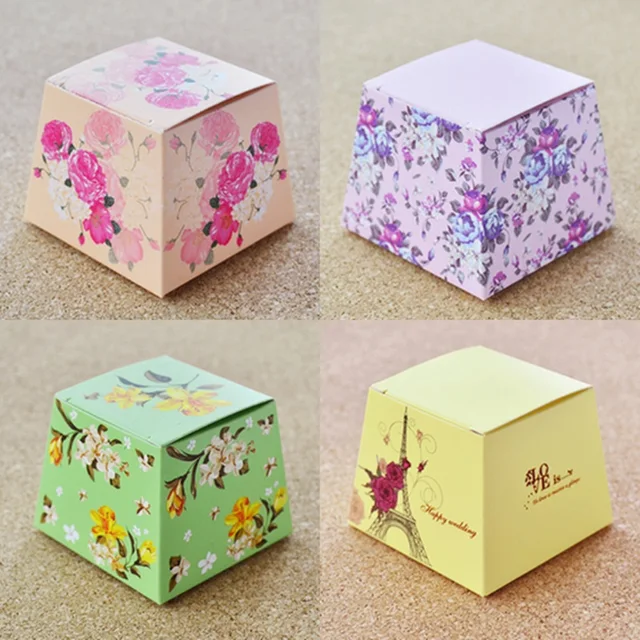 100pcs New Wedding Favors Bo Supplies Yellow Pink Purple 100pcs New Wedding Favors Bo Supplies Yellow Pink Purple Green Trapezoid Fl Candy