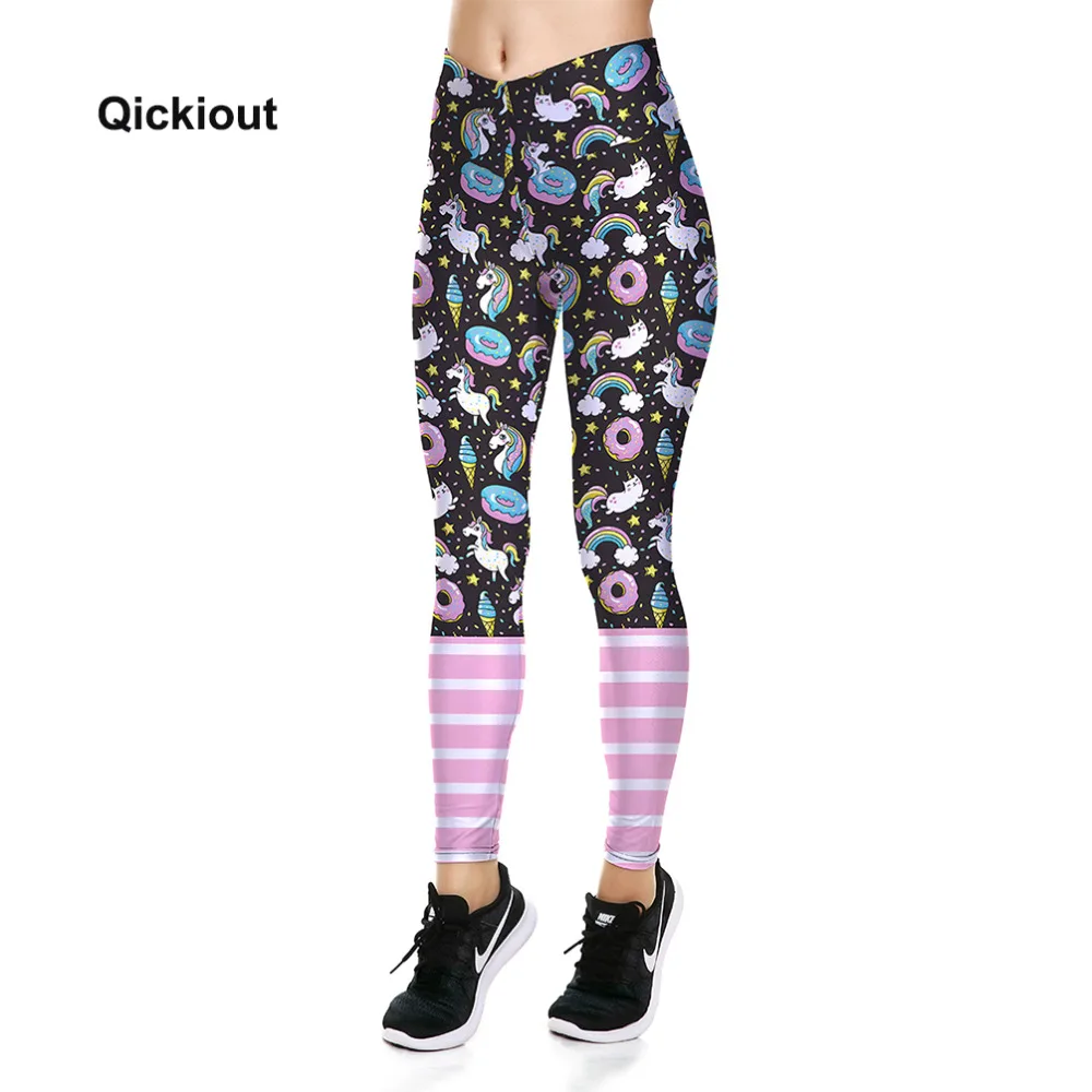 Женские леггинсы с принтом Qickitout штаны высокой талией для фитнеса 2017|high waist pants|waist