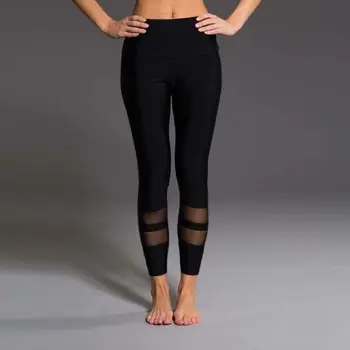 

Mesh Patchwork Pant Strech Leggings Women Fitness Legging Stretchy Pants High Waist Skinny Trousers US 2019