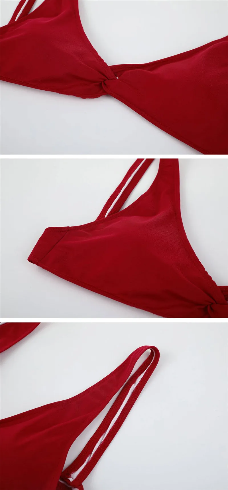 Women Bikini 2018 Sexy Push Up Bikini Set Cross Solid Swimsuit (11)