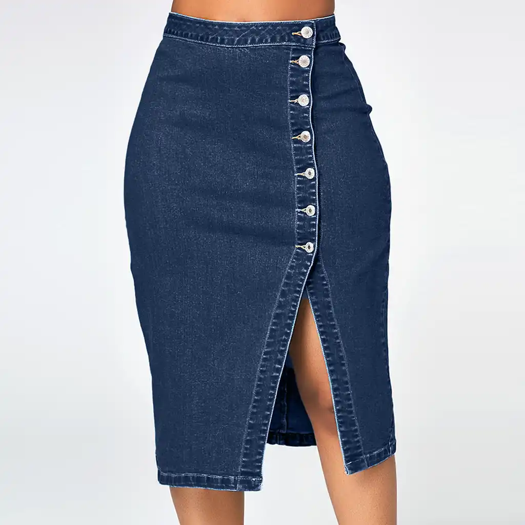 Rocke Fur Frauen Mode Denim Bleistift Rock Hohe Taille Schlag Knie Blau Jeans Rocke Einfarbig Party Strand Rock Plissee Sommer Rocke Aliexpress