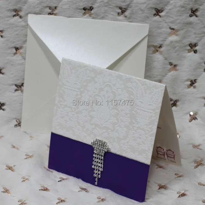 Hi6003 Pearl White Wedding Invitation Cards With White Hindu