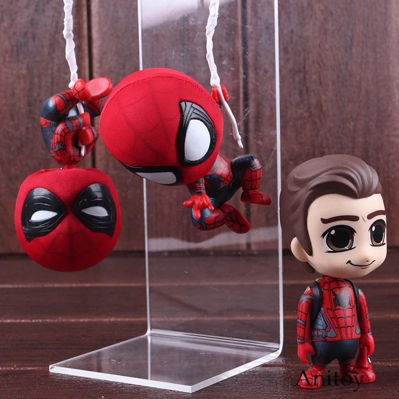 Marvel Человек-паук возвращение домой Человек-паук Q версия мини качающаяся голова ПВХ Фигурки игрушки автомобиль украшение дома кукла 6 стилей