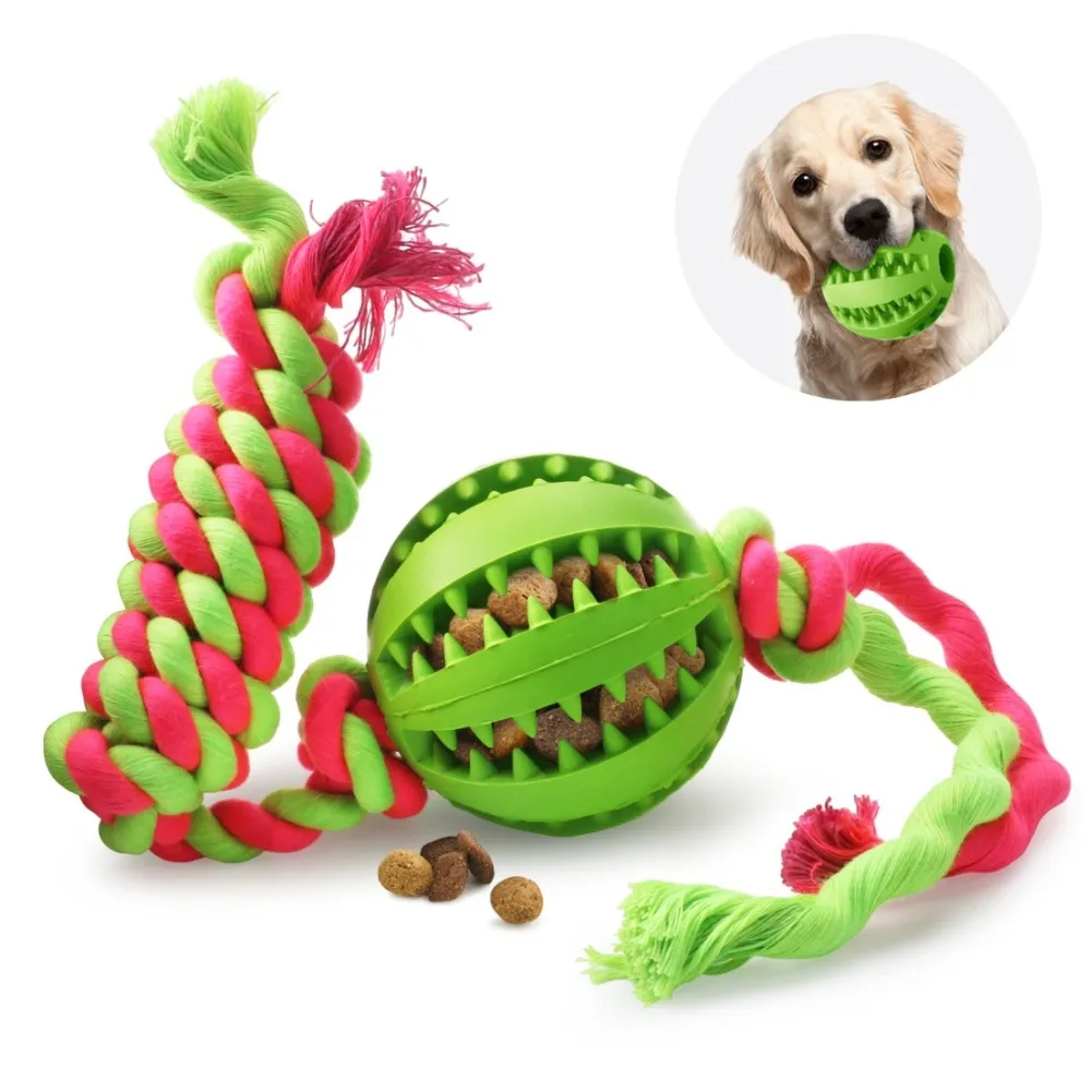 

Dog Toy Interactive Rubber Balls Pet Cat Puppy Elasticity Teeth Braided Rope Ball Dog Chew Toys Tooth Clean Balls Toy For Dogs 4