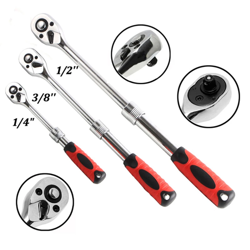 

Jewii 1/4" 3/8'' 1/2'' Torque Wrench High Automatic two-way Ratchet Wrench for Socket 72 Teeth Quick Release Professional Tools
