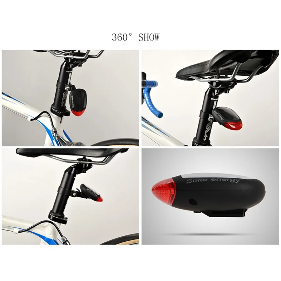 Excellent ROCKBROS Bike Light Lamp Solar New Power Led Cycling Rear Light Safety Warning Light Bicycle Tail Light Bike Accessories 3 Modes 5