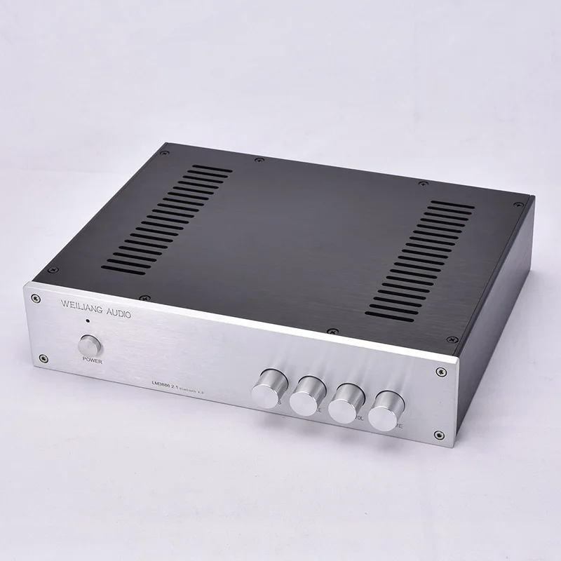 

Kaolanhon Amplifier Case Shell DIY Box 320*70*248MM All Aluminum Amplifier Chassis Housing 3207-A with Rubber Feet Power Socket