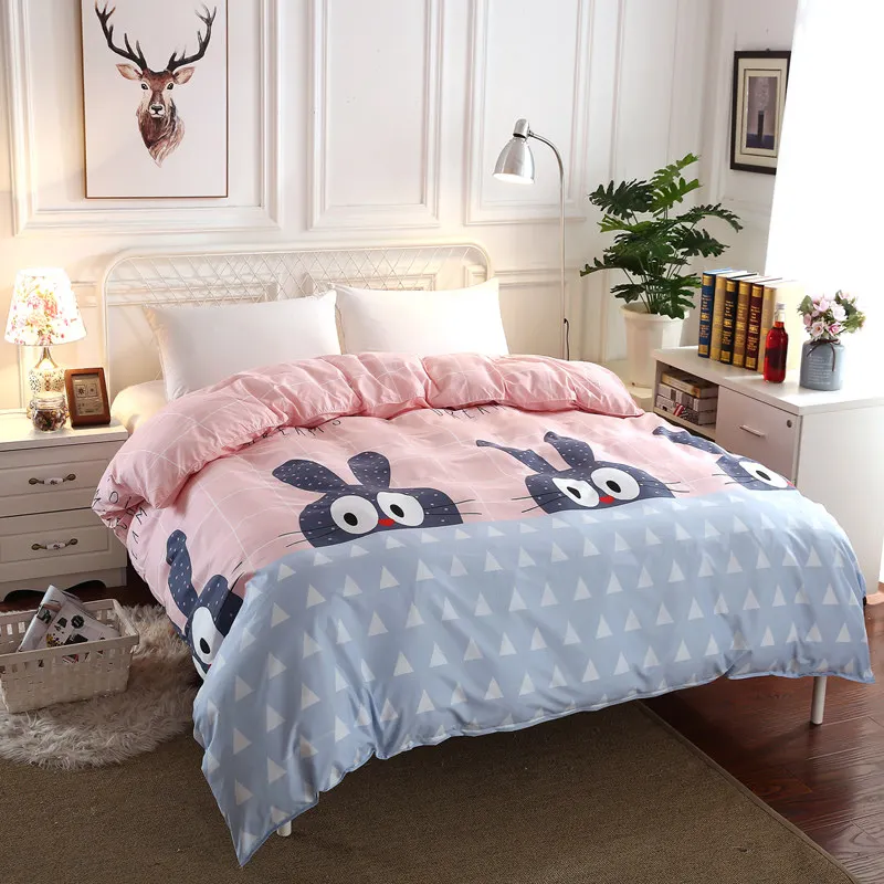 1Pcs Duvet Cover Printing Quilt Cover Twin Full Queen King Single modern fashion comfortable Skin Care Cotton Bedclothes - Цвет: YJB-meng xiao tu