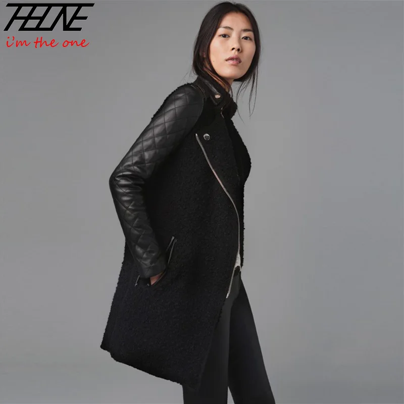 manteau laine et cuir