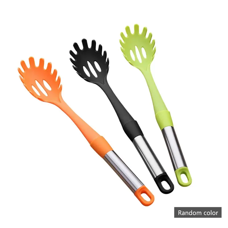 Нейлоновая лопатка для макарон, вилка, жаростойкая сервировочная ложка для спагетти, щипцы для лапши, измерительный держатель, инструменты для приготовления пищи, кухонные гаджеты - Цвет: Random Color