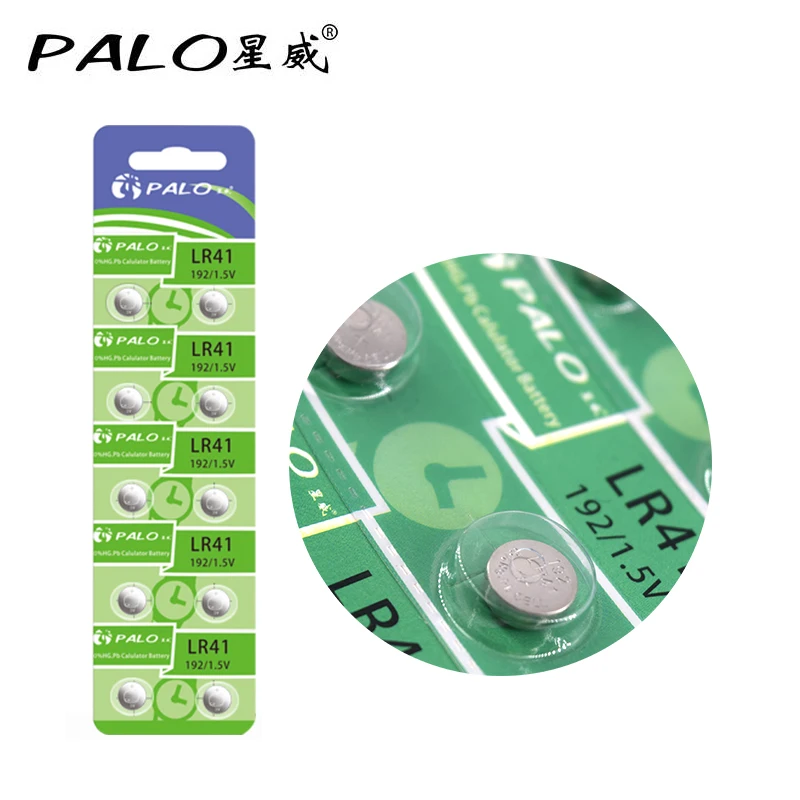 PALO 10x LR41 AG3 392A SR41SW 384 LR736 V3GA 192 1 5 V кнопочный аккумулятор батареи для часов лазерная