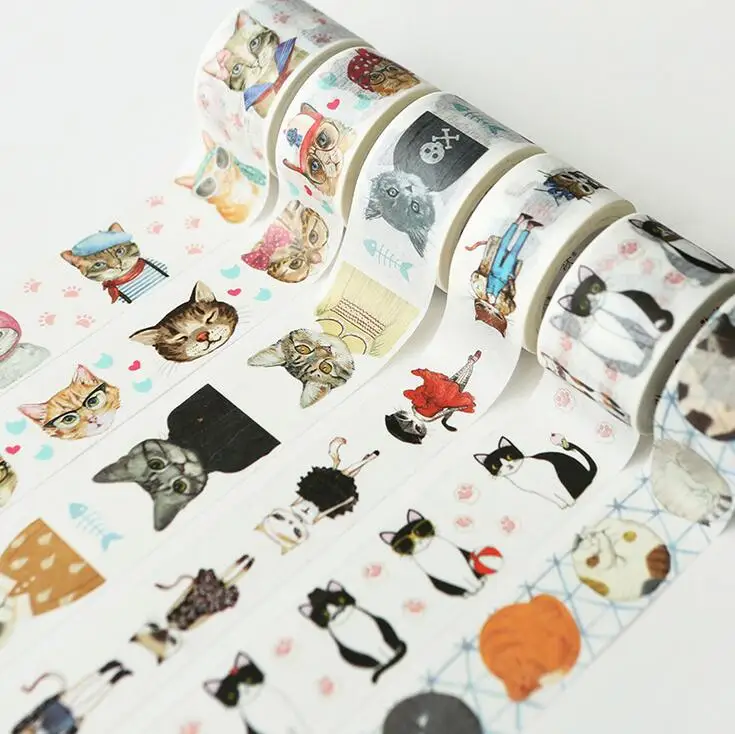 Cute Cat Style Fashion Time Washi Tape Adhesive Tape DIY Scrapbooking Sticker Label Masking Tape Cute Cat Style Fashion Time Washi Tape Adhesive Tape DIY Scrapbooking Sticker Label Masking Tape