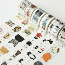 Cute Cat Style Fashion Time Washi Tape Adhesive Tape DIY Scrapbooking Sticker Label Masking Tape