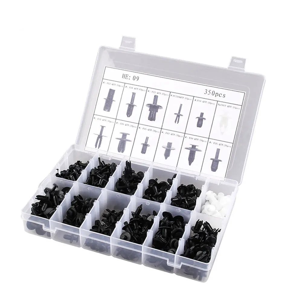 

350Pcs/Set Universal Replacement for Cars Panel Trim Plastic Fasteners Rivet Clips Kit with Plastic Storage Case