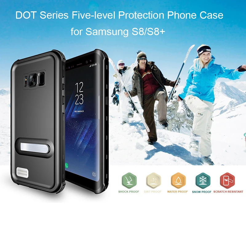 IP68 Waterproof Diving Case For Samsung S8 Plus Shockproof Cover Phone Galaxy Magnetic Stands |