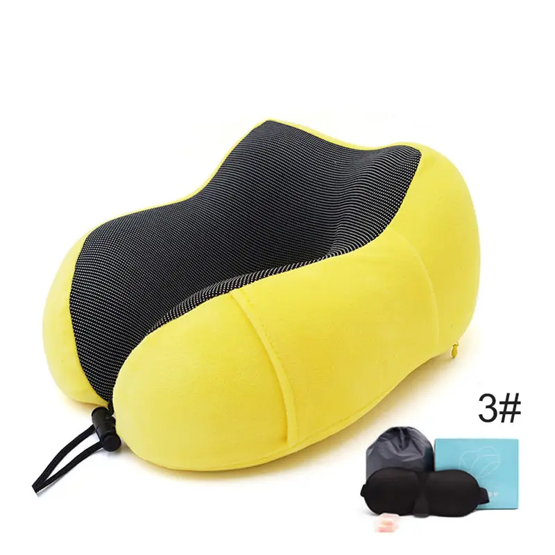 30x28 см подушка для шеи u-образный Магнитный подголовник памяти пенный заполнитель с ушной ушкой Eyemask путешествия Офис автомобиль объятия Шейная подушка - Цвет: Yellow