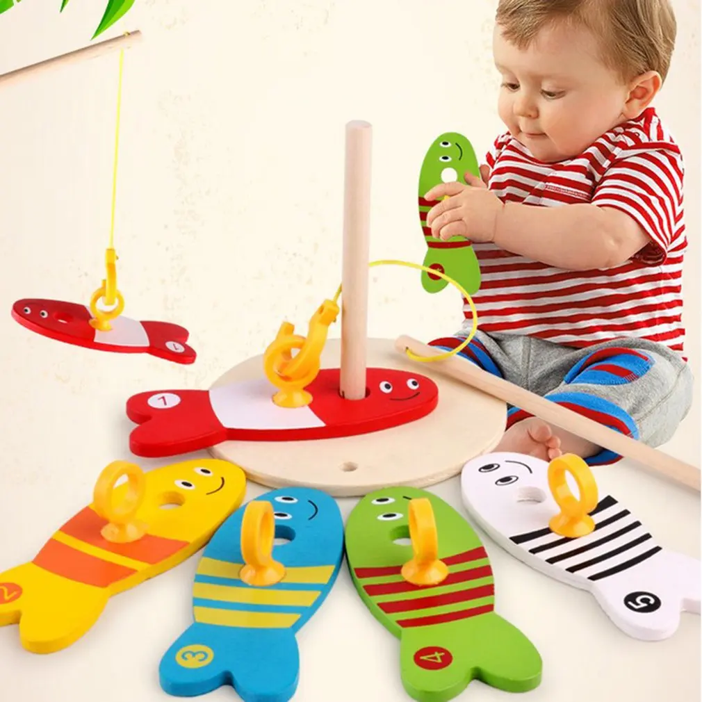 

Creative Wooden Fishing Toy Set Fishing Learning Education Play Set Fishing Game Toys Baby Early Education Toy