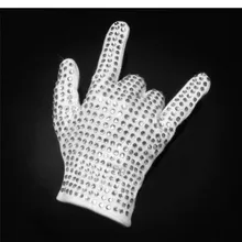 MJ Майкл Джексон односторонние Стразы перчатки коллекция для Billie Jean Preformance перчатки ручной работы 1 шт