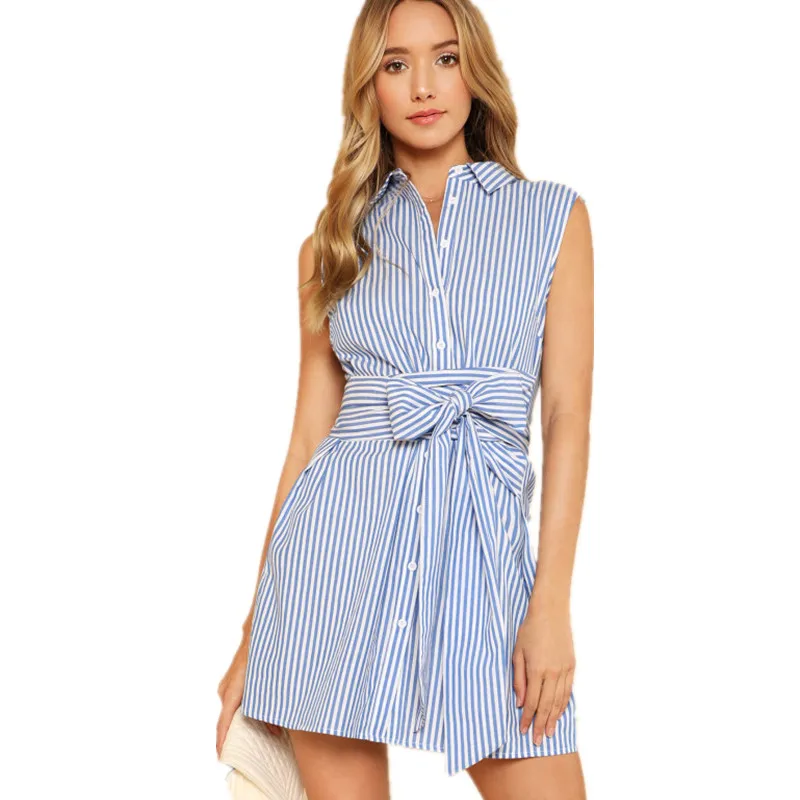 blue and white sundress