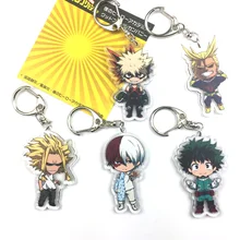 Anime Keychian Boku no Hero Academia Bakugou Katsuki Iida Tenya Todoroki Shouto Keyrings Doubleside Print Portachiavi Llaveros
