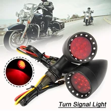1Pair Red Yellow Led 12V Universal Motorcycle Lamps Blinker Flash Lamp Bullet Shape Motorbike Bullet Turn Signal Indicator Light