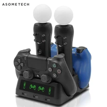 4 в 1 зарядная док-станция для PS4 PS Move PS VR P4 Джойстик зарядное устройство для PS4 Slim/PS4 Pro контроллер Подставка для sony Playstation 4 Pro