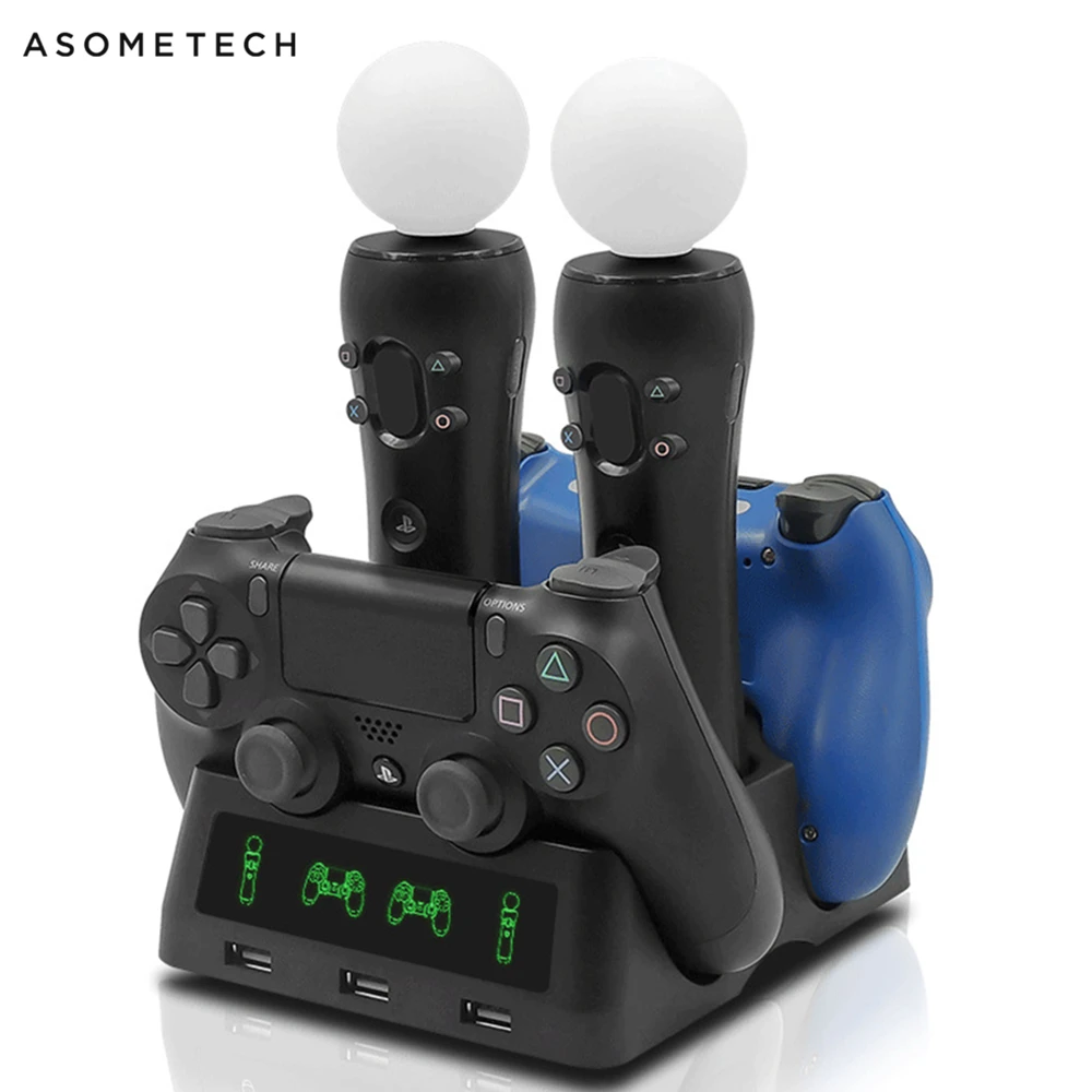 4 で 1 Ps4 Ps Move Ps Vr P4 ジョイスティック用の充電ドック充電器 Ps4 スリム Ps4 プロコントローラソニーのプレイステーション 4 プロ 充電器 Aliexpress