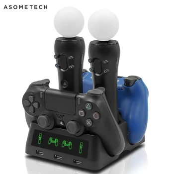 

4 in 1 Charging Dock For PS4 PS Move PS VR P4 Joystick Charger For PS4 Slim/PS4 Pro Controller Stand For Sony Playstation 4 Pro