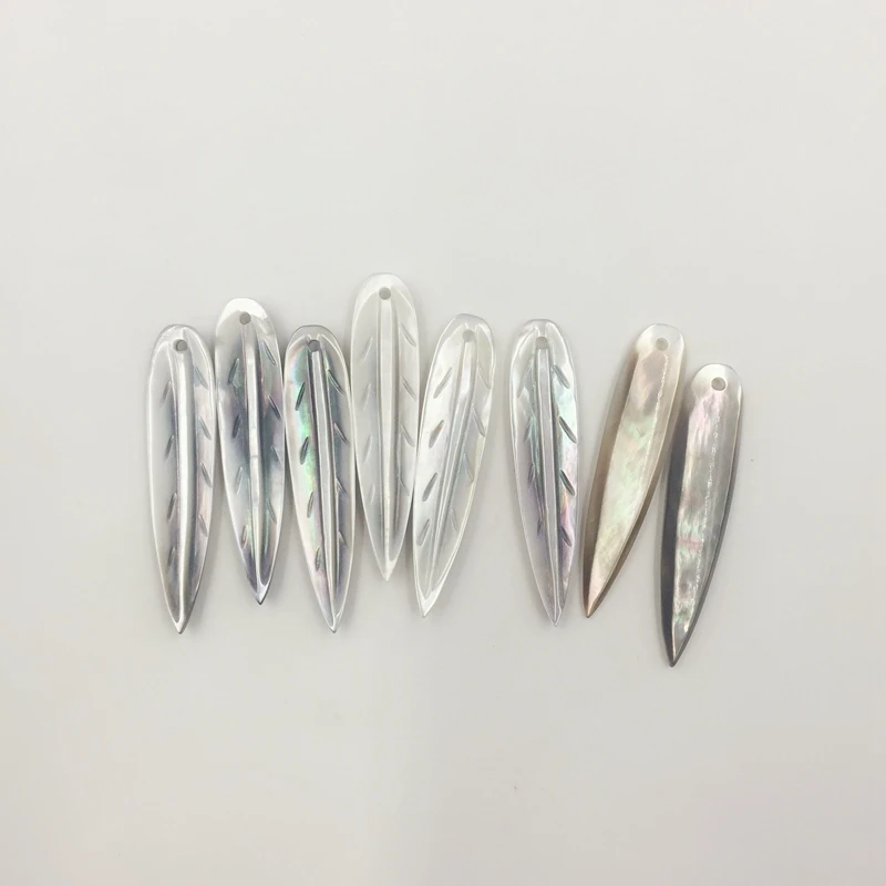 

34*7MM 8Pcs Leaf Shape 100% Natural Sea Shell Beads Jewellery Charms Jewelry Pendants