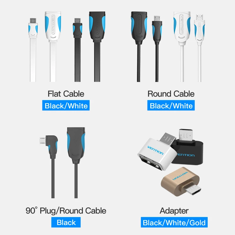 Кабель адаптер Vention Micro USB OTG 2 0 для Samsung Xiaomi Redmi note 3 Sony Huawei OTG|Переходники и адаптеры|